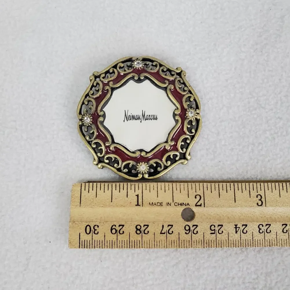 Jay Strongwater Enamel Red Swarovski Crystal Mini Picture Frame/ Brooch